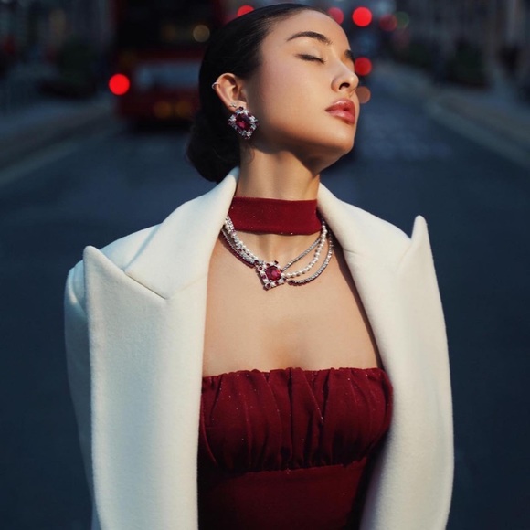 nana jaqueline Accessories - Dark Pink Alena Necklace
